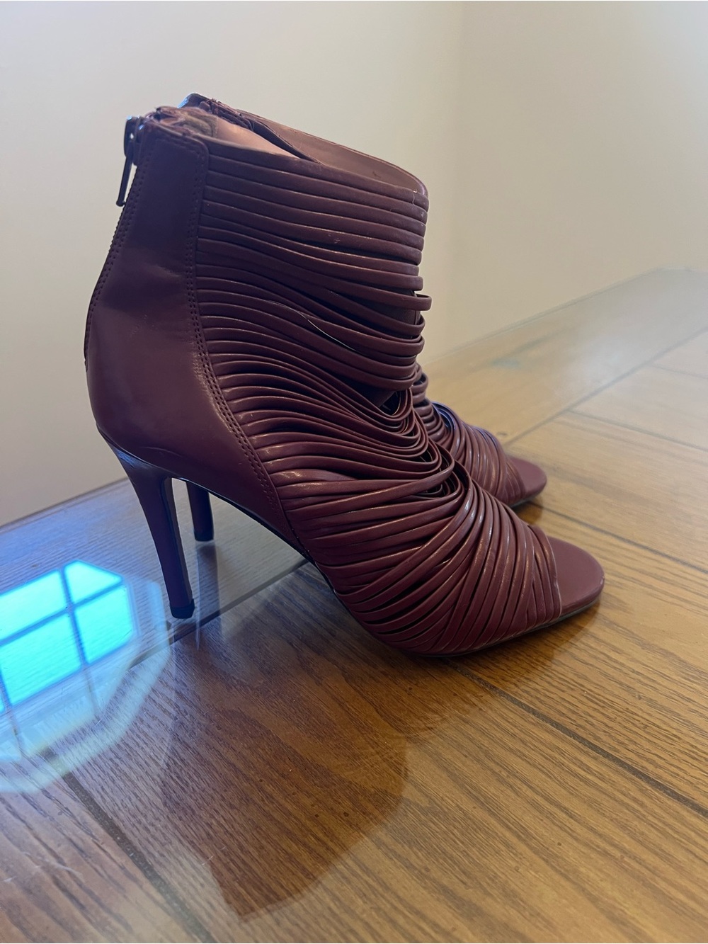 BCBGeneration Womens Elle Open Toe Ankle Fashion Boots, Brick, Size 6.5 - Picture 2 of 7